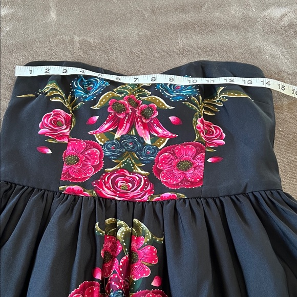 Forever 21 Strapless Black Mini Dress with Pink Floral - Picture 10 of 12